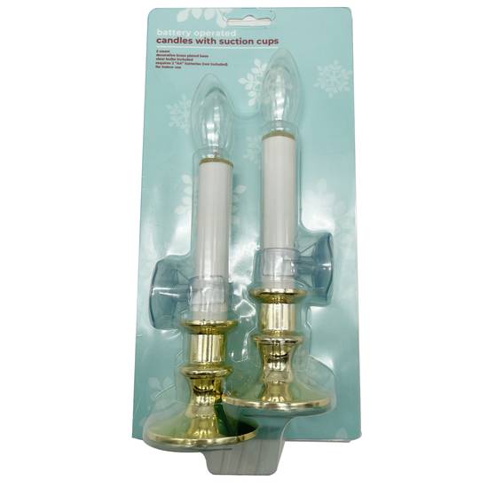 Battery Operated Candle With Suction Cup - 2Pk