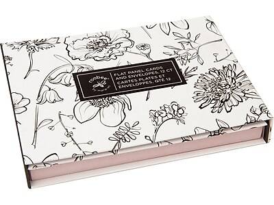 Gartner Studios Floral Note Cards With Envelopes, Black-White (12 ct)