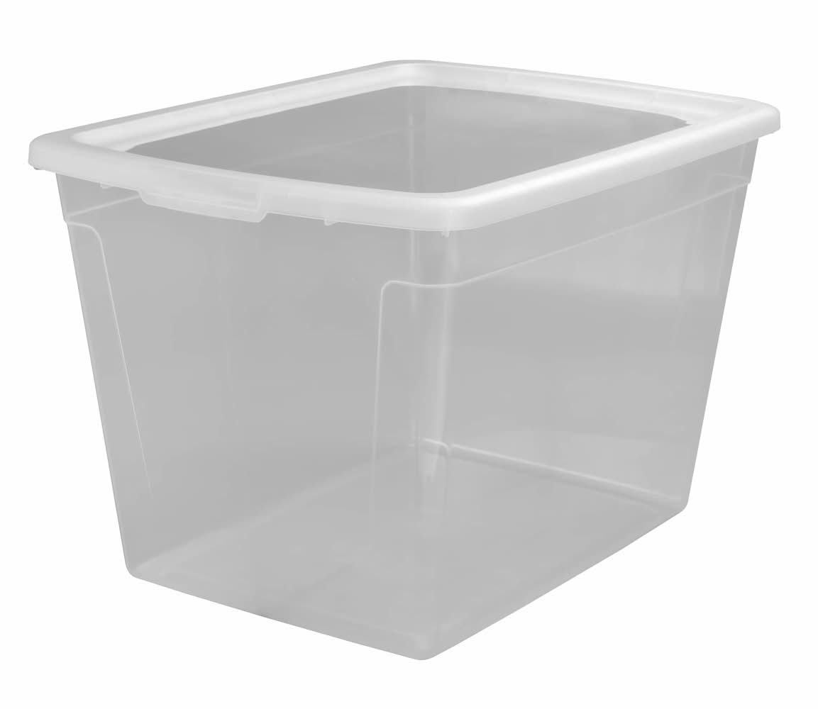 Project Source X-large 18.75 -Gallons ( 75 -Quarts ) Clear Stackable Tote with Standard Snap Lid