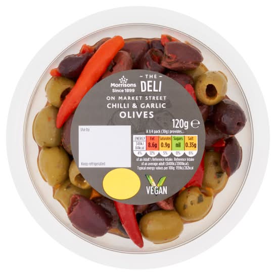 Morrisons Chilli and Garlic Olives (120g)