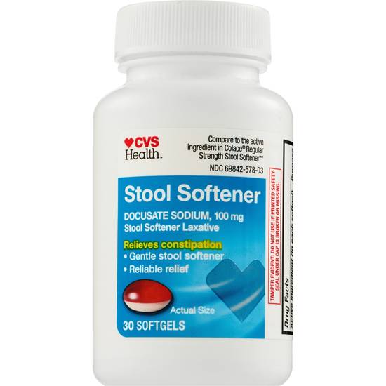 CVS Health Stool Softener Softgels, 100 MG, 30 CT
