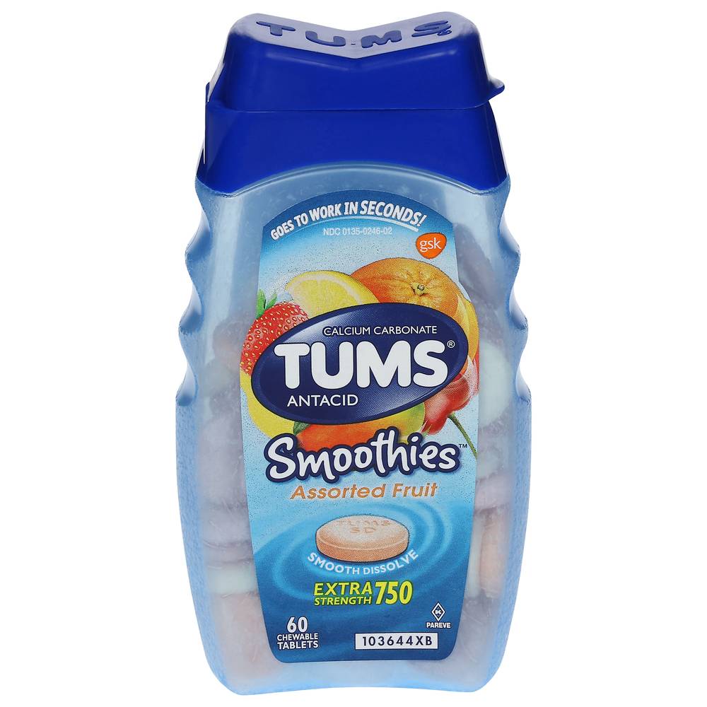 Tums Smoothies Assorted Fruit Antacid Chews (5.12 oz)