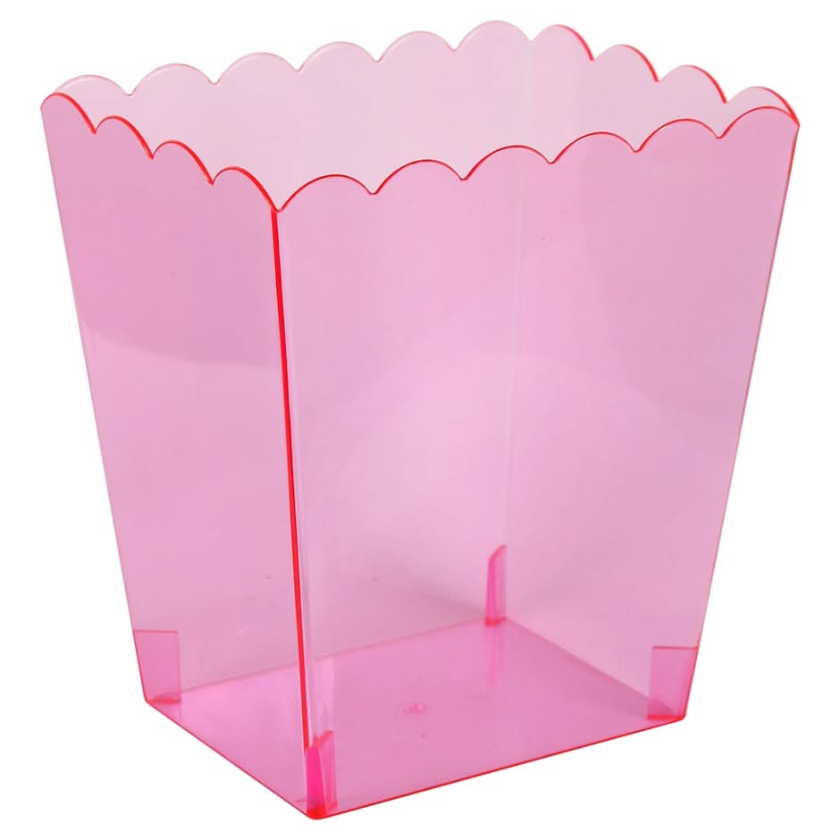 Caterer's Corner Scalloped Plastic Buckets, 5.63x4.5x6 in, Light Pink