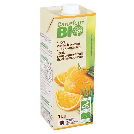 Carrefour Bio 100% Pur Fruit Pressé Jus d'Orange Bio 1 L
