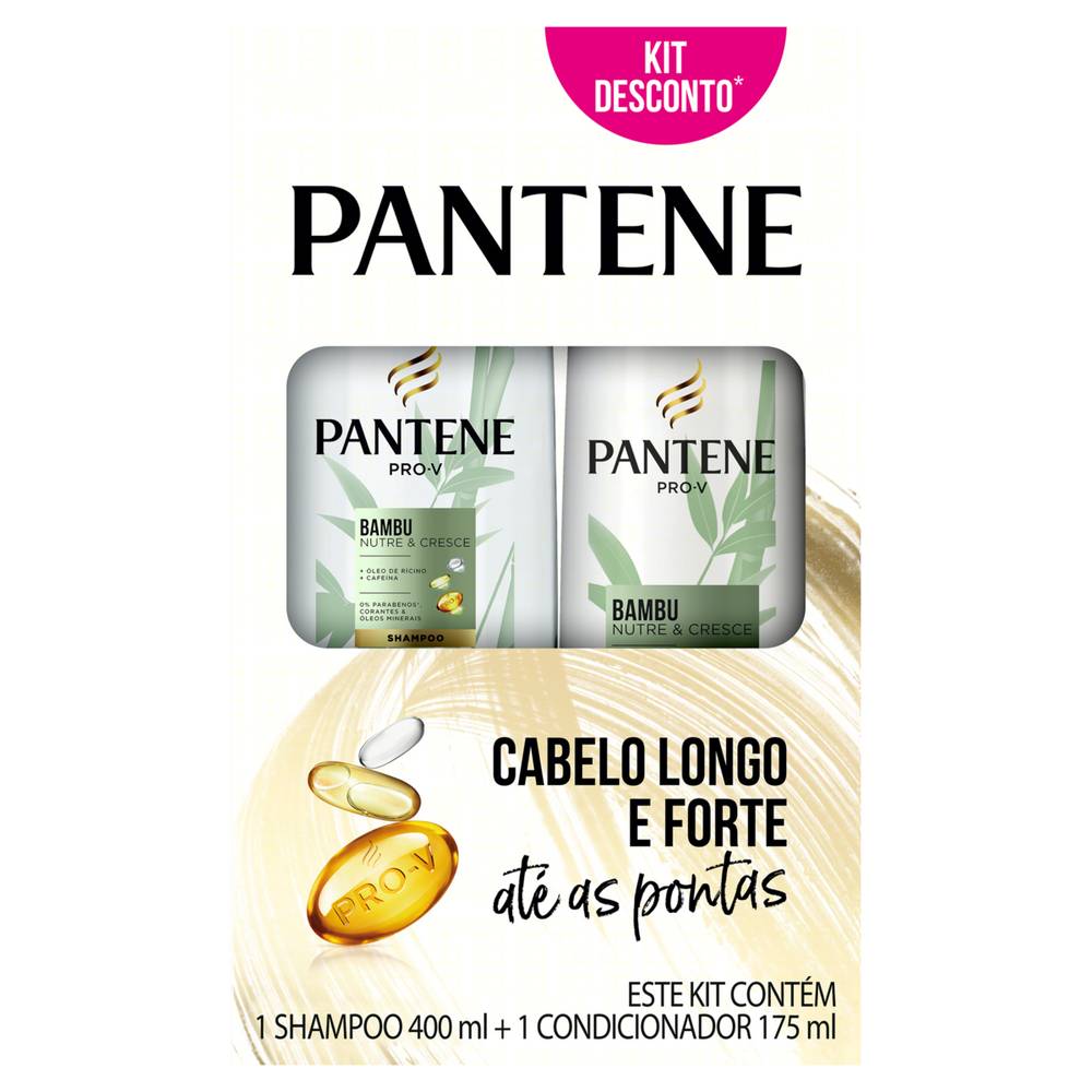 Pantene kit pro-v bambu nutre & cresce shampoo 400 ml + condicionador 175 ml (2 itens)
