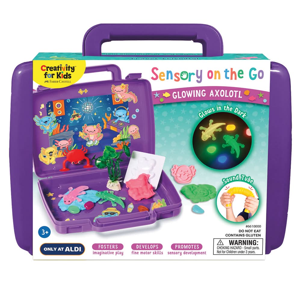 Creativity for Kids Glow Axolotl Travel Sensory Bin