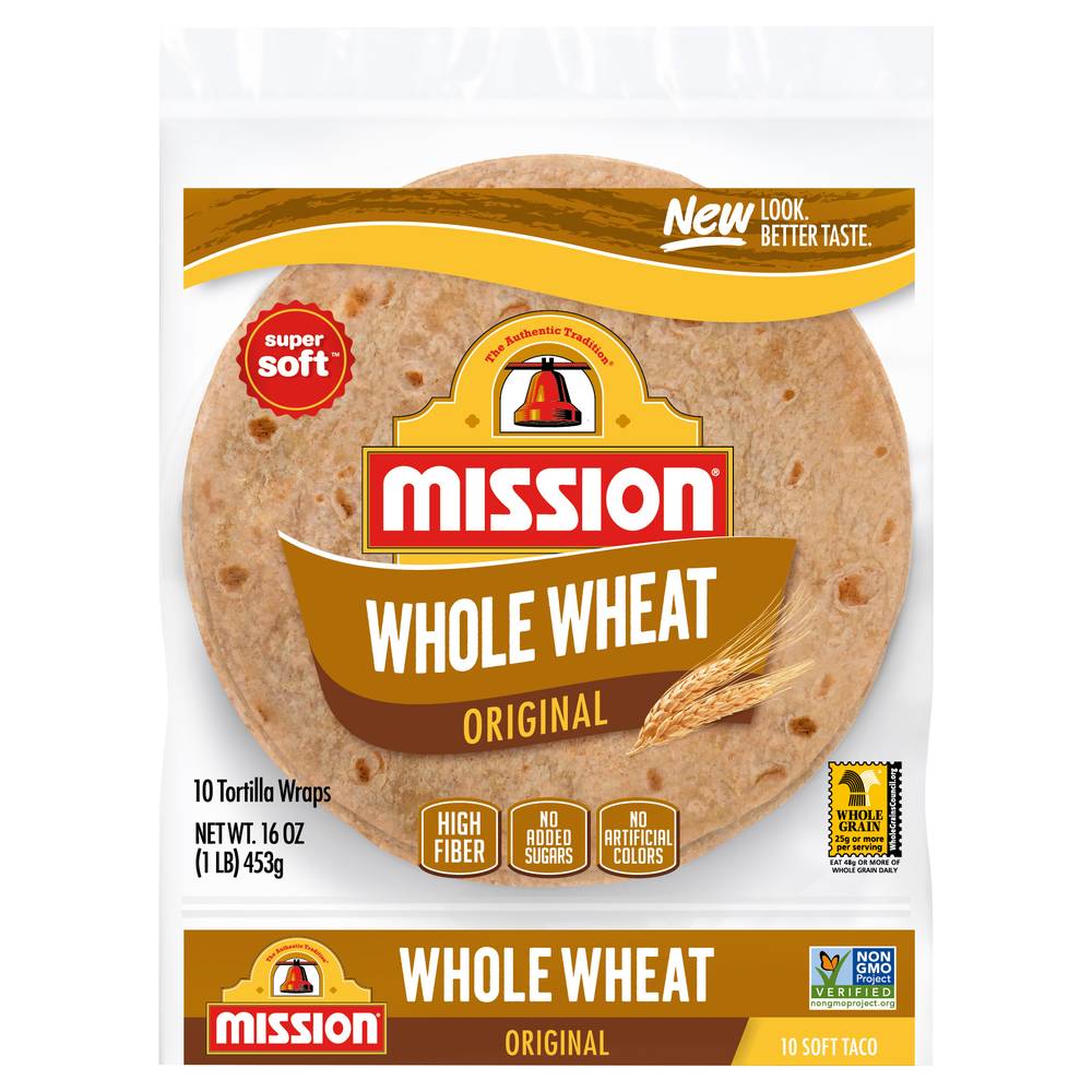 Mission Whole Wheat Original Tortillas Wraps (16 oz, 10 ct)