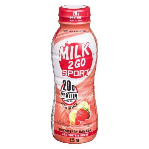 Milk 2 go sport fraise-banane-protéiné - sport strawberry banana milk protein shake (325 ml)