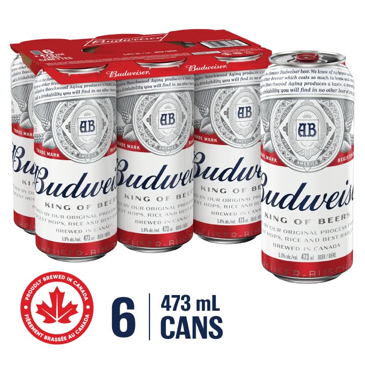 Budweiser Lager Beer (6 x 473 ml)