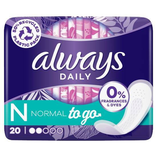 Always Daily Fresh Fragrances & Dyes Normal Wrapped Panty Liners