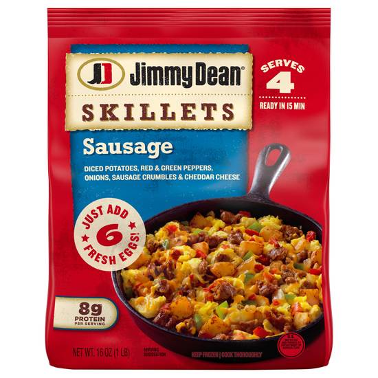 Jimmy Dean Skillets Sausage Diced Potatoes Red Green Peppers Onion Sausage Crumbles Cheddar Cheese