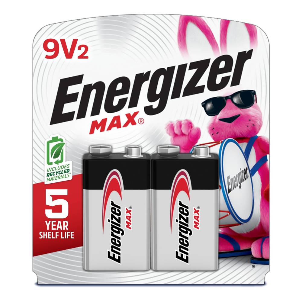 Energizer Max Alkaline 9-Volt Batteries (2-Pack) | 522BP-2