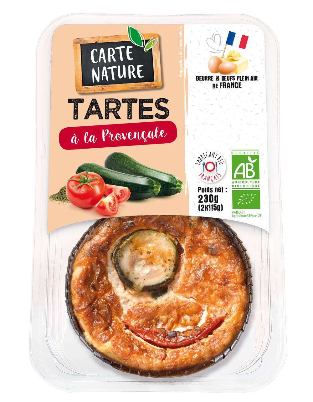 Carte Nature - Tartes à la provençale bio (2 pièces)