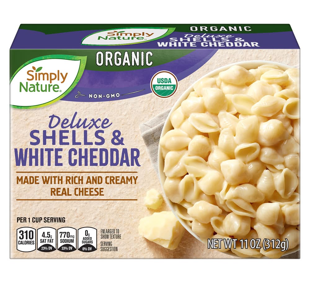 Simply Nature Organic Deluxe Shells Cheese Pasta, White Cheddar (11 oz)