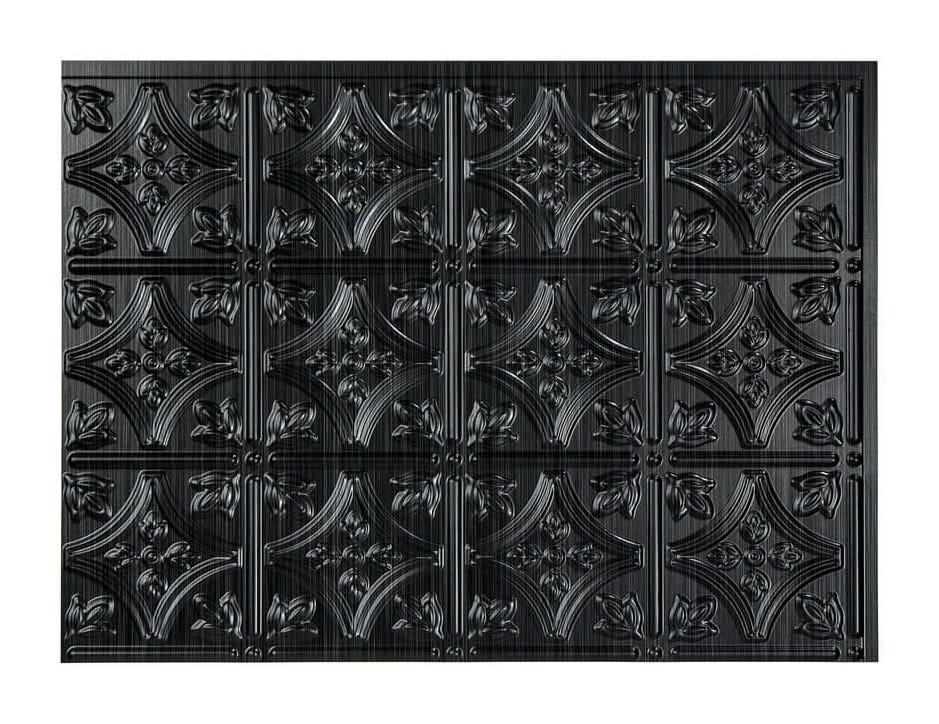 Fasade Traditional 1 Brushed Onyx 18.25 In. X 24.25 In. Vinyl Backsplash Panel