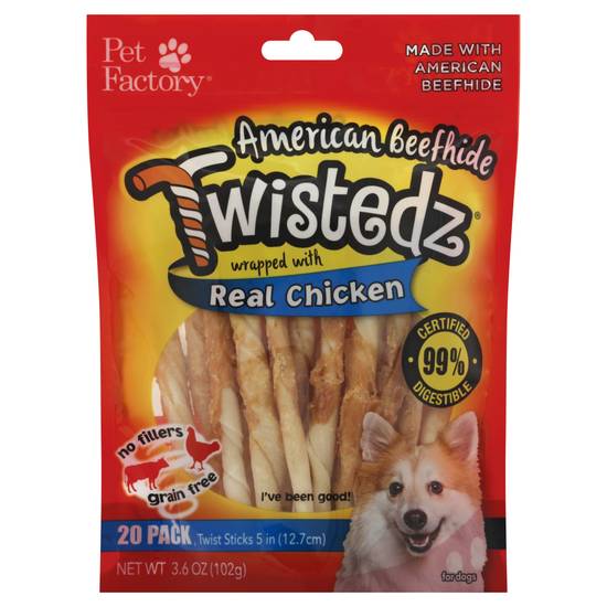 Pet Factory Twistedz American Chicken Beefhide (20 ct)