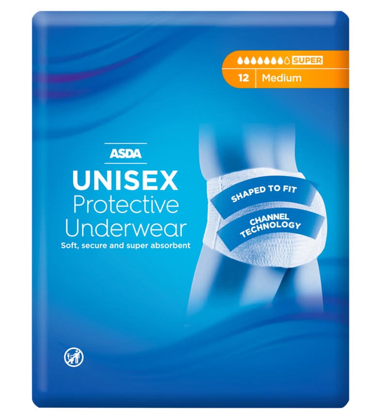 ASDA 12 Medium Unisex Protective Underwear