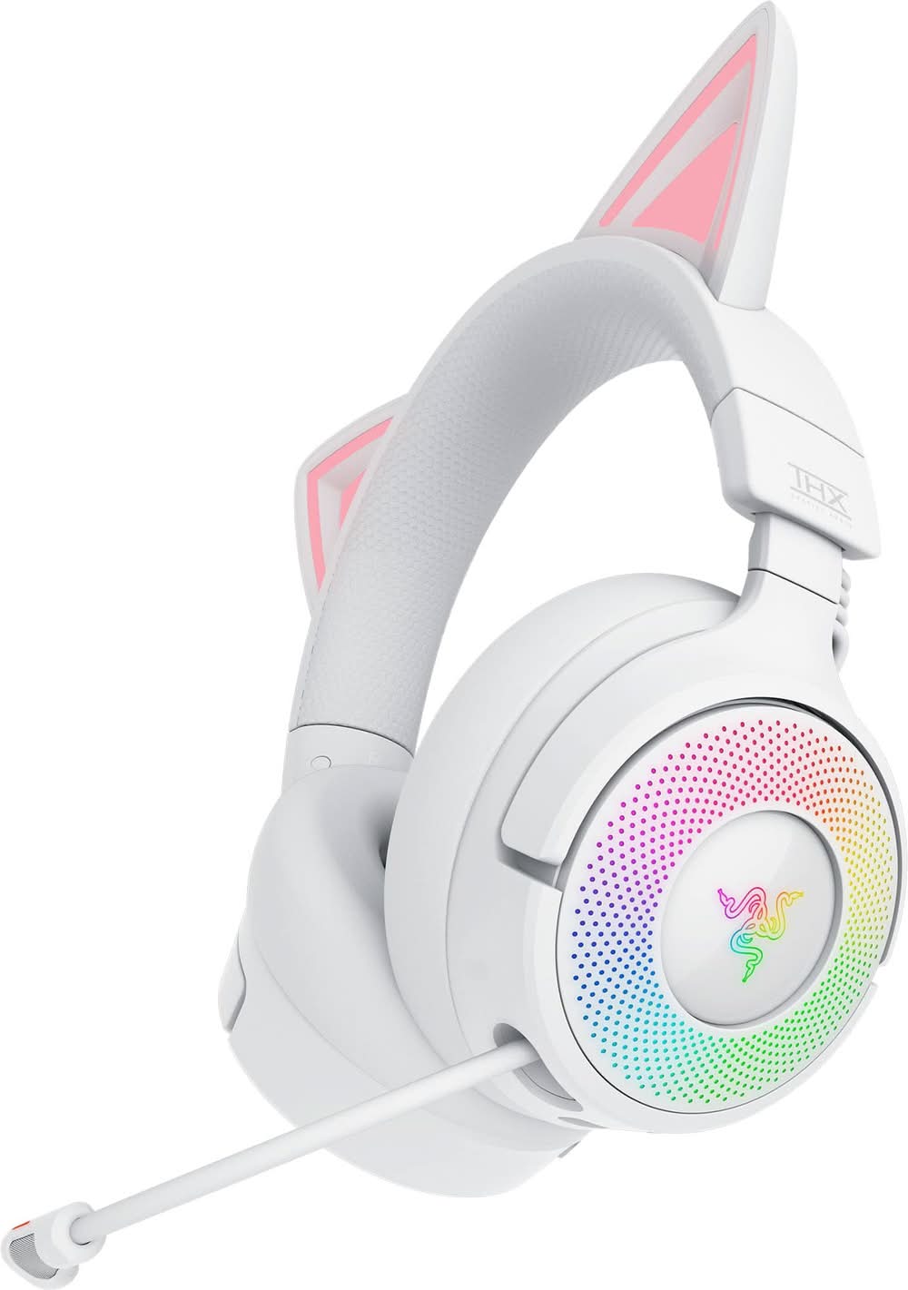 Razer - Kraken Kitty V3 Pro Bluetooth Wireless Over-the-Ear Gaming Headset for PC, Mac, PlayStation, Nintendo Switch, Steam Deck - White