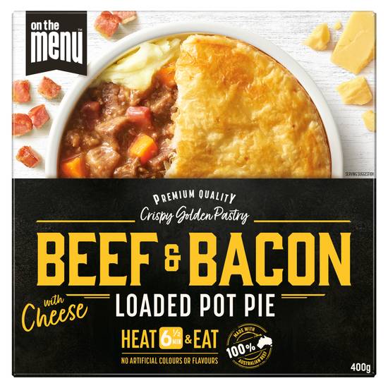 On The Menu Beef & Bacon With Cheese Loaded Pot Pie 400g