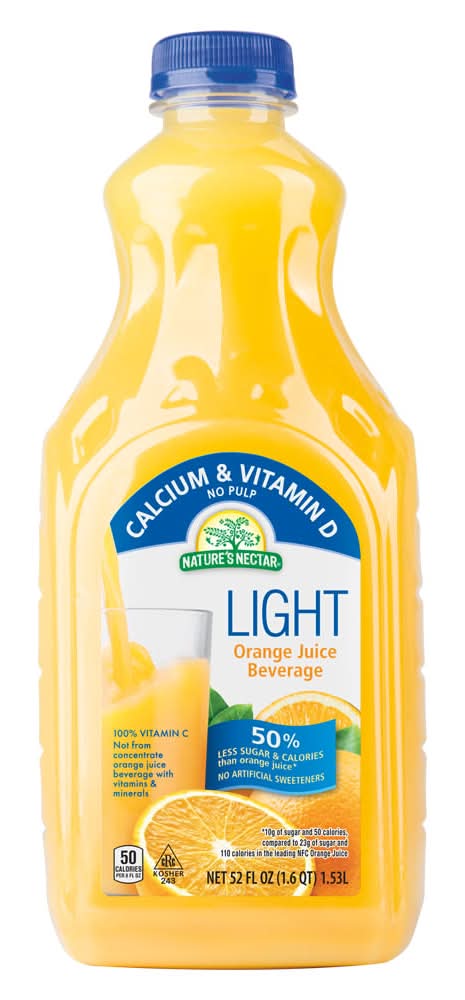 Nature’s Nectar No Pulp Light Juice Beverage, Orange (52 fl oz)