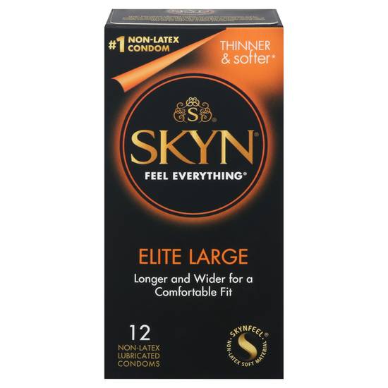 Skyn Elite Large Non-Latex Lubricated Condoms (12 ct)