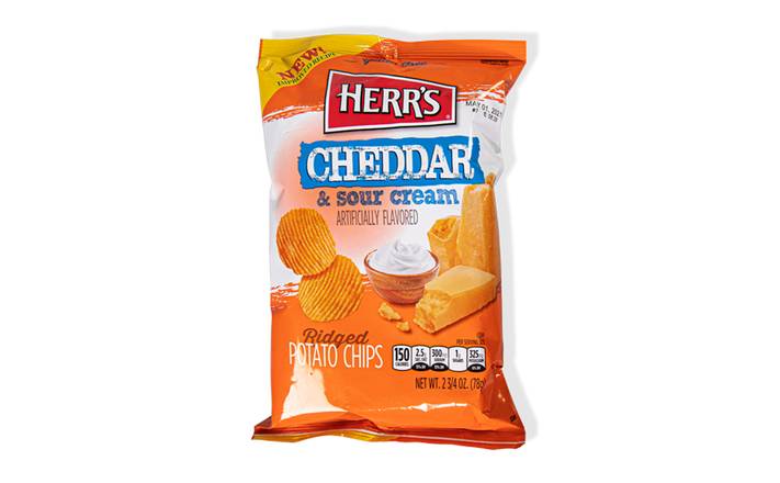 Herr's Cheddar & Sour Cream Chips, 2.75 oz