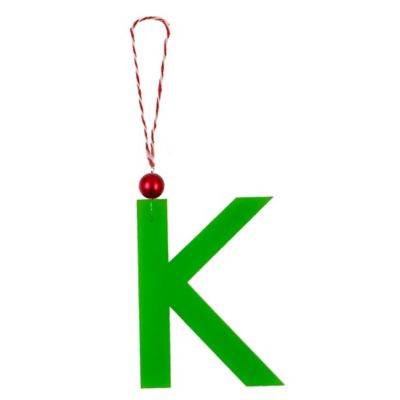 Letra decorativa H for Happy™ navideña “K” color verde