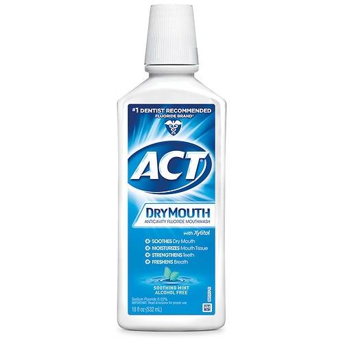 ACT Dry Mouth Mouthwash with Xylitol Soothing Mint - 18.0 fl oz