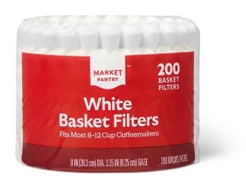 Market Pantry Basket Coffee Filters, White (200 ct)