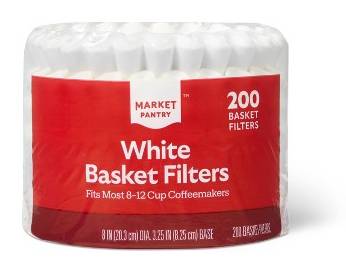 Market Pantry Basket Coffee Filters, White (200 ct)