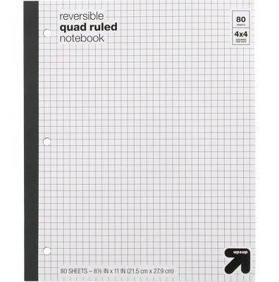 up&up 80 Sheets Reversible Quad Ruled Composition Notebook, 8 1/2X11 in