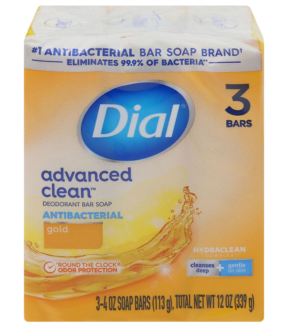 Dial Antibacterial Deodorant Bar Soap, Gold (3 x 4 oz)