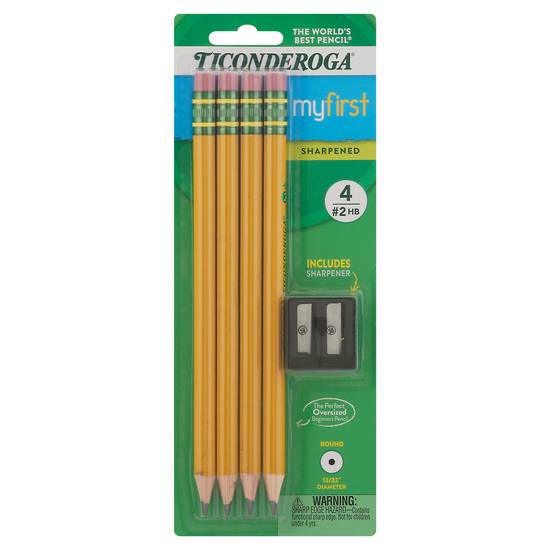 Ticonderoga Pencils With Erasers, #2 Hb (4 ct)