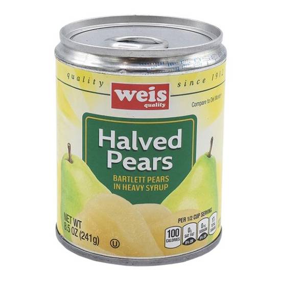Weis Quality Canned Fruit Barlett Pear Halves in Heavy Syrup