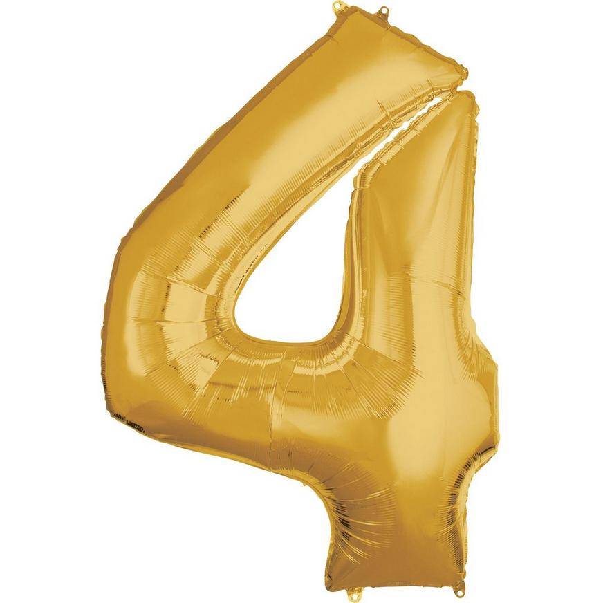 Uninflated 50in Gold Number Balloon (4)