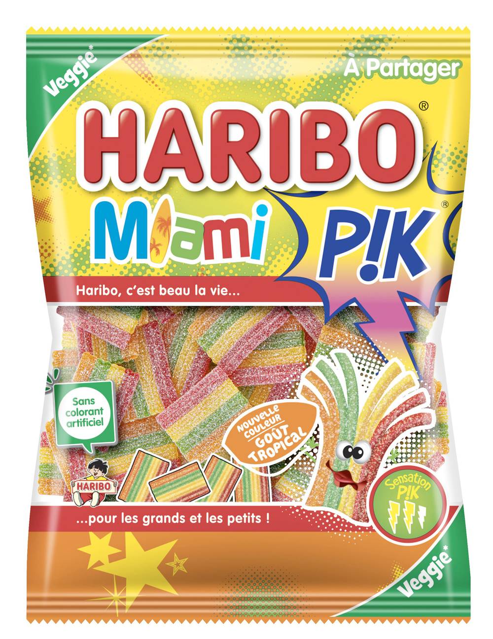 Haribo - Bonbons gélifiés miami pik, tropical (200g)