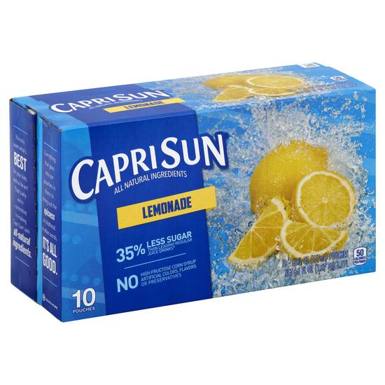 Capri Sun All Natural Lemonade Pouces (10 ct, 6 fl oz)