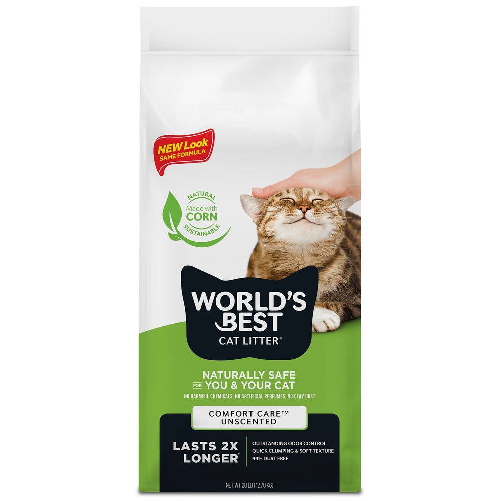 World's Best ™ Clumping Corn Cat Litter - Lightweight, Low Dust, Natural (Size: 28 Lb)