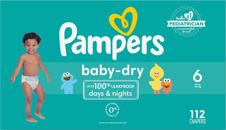 Pampers Baby-Dry Diapers Size 6 (112 ct)