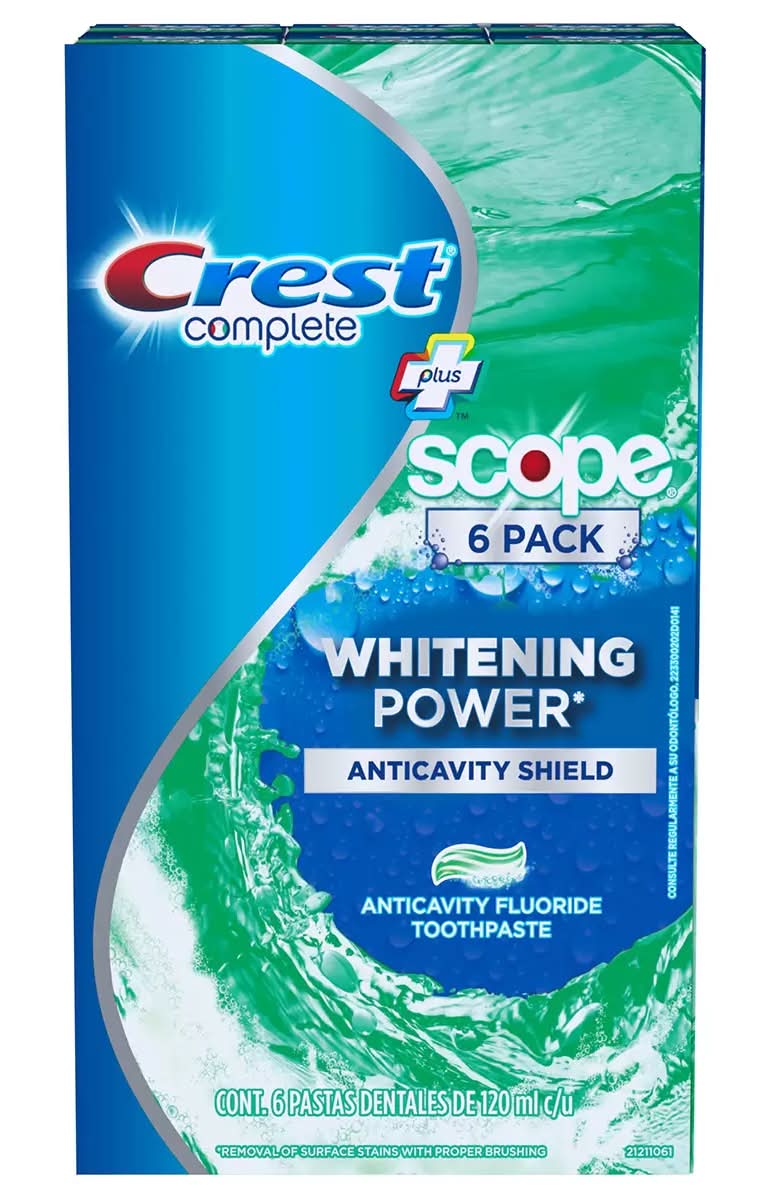 Crest · Complete plus scope pasta dental whitening power, menta (6 x 120 ml)