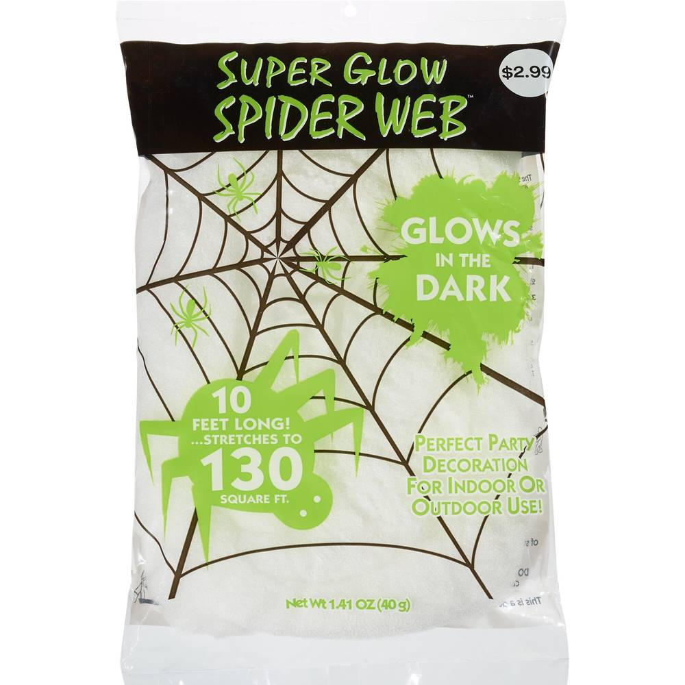 Super Glow Spider Web, 10 ft