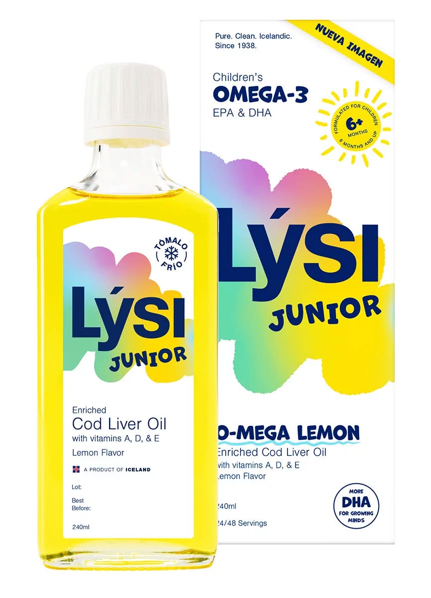 LYSI · Aceite de hígado de bacalao para niños, limón (240 ml)