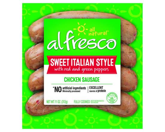 Al Fresco · Sweet Italian Style Chicken Sausage with  Red and Green Peppers (11 oz)