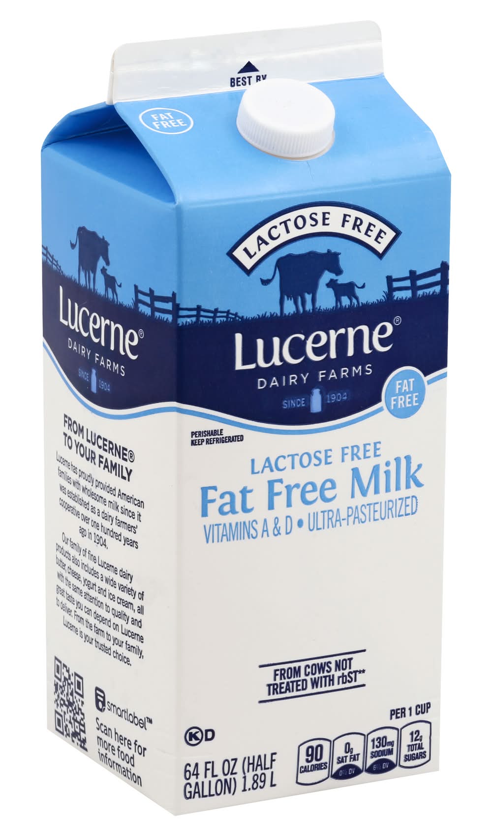 Lucerne Lactose and Fat Free Milk (64 oz)