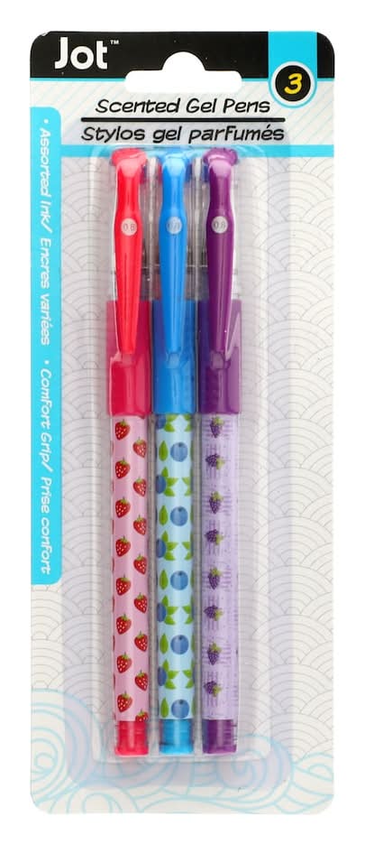 Jot Comfort Grip Fruit Scented Gel Pens, Assorted, Assorted (3 ct)