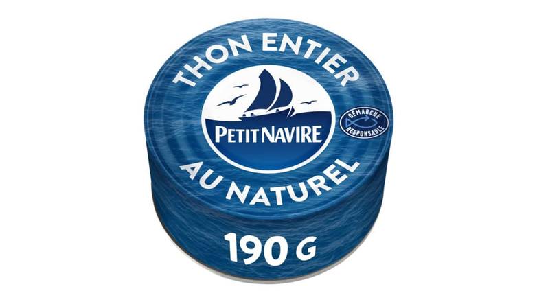 Petit Navire Thon entier au naturel Albacore La boîte de 140g net égoutté