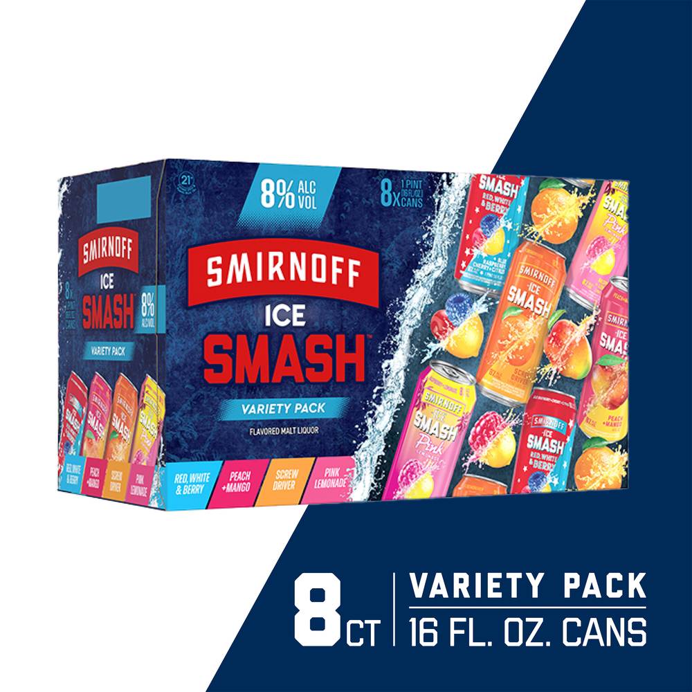 Smirnoff Ice Smash Variety (8 x 16 oz)