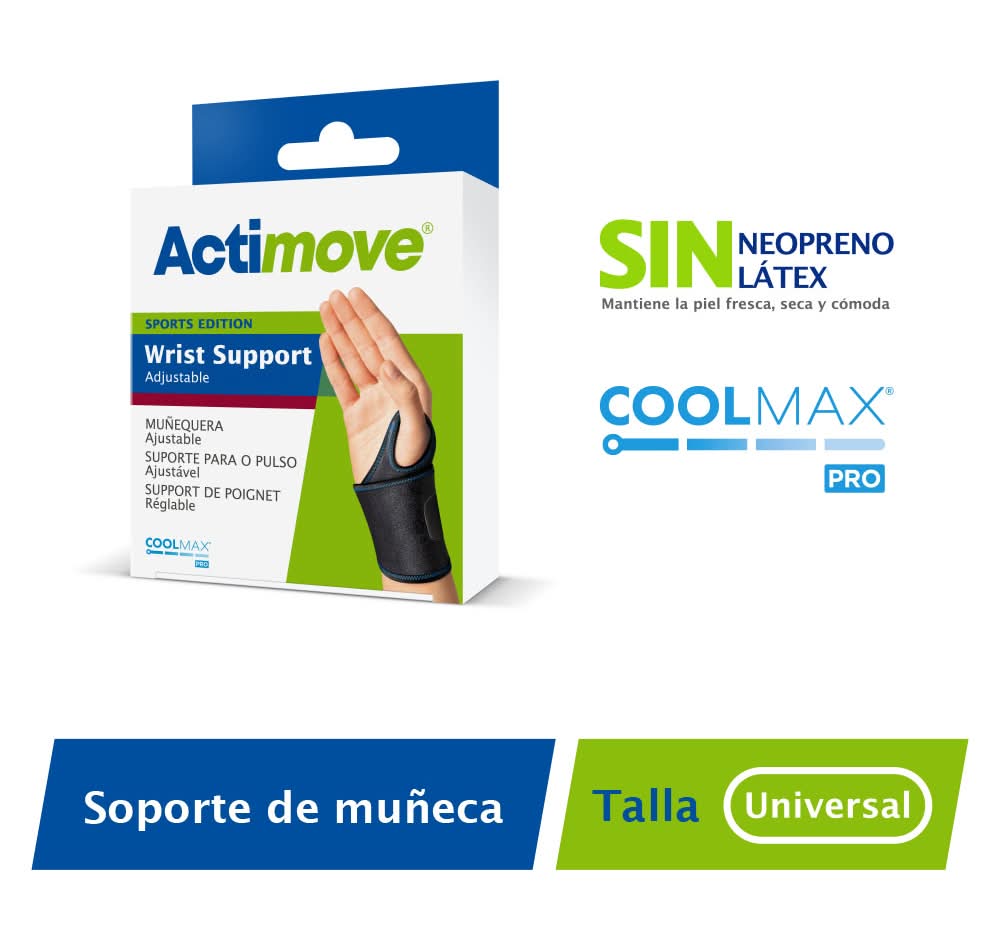 Actimove muñequera ajustable (Negro)