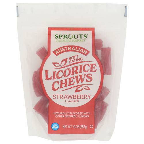 Sprouts Australian Soft Eating Strawberry Licorice Chews