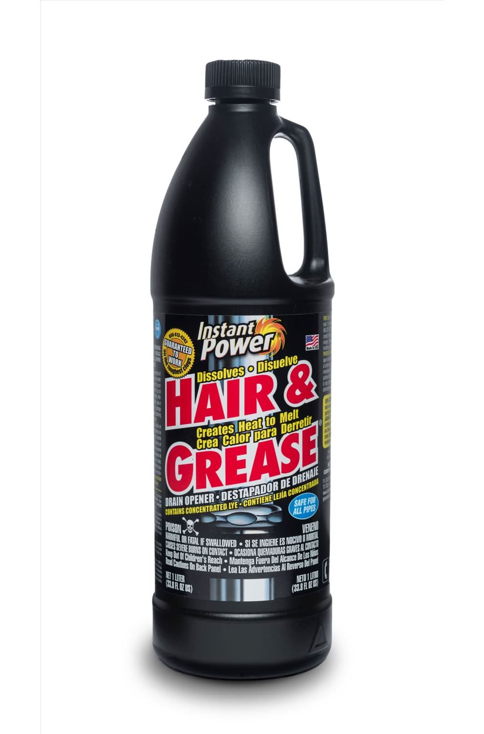 Instant Power Hair & Grease Liquid Drain Opener 1 L